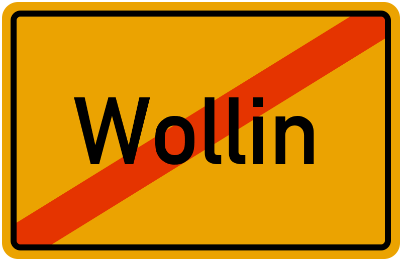 Ortsschild Wollin
