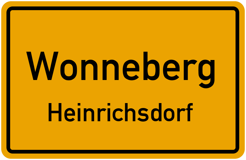 Ortsschild Wonneberg