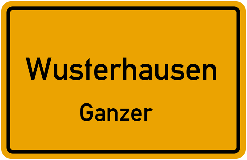 Ortsschild Wusterhausen
