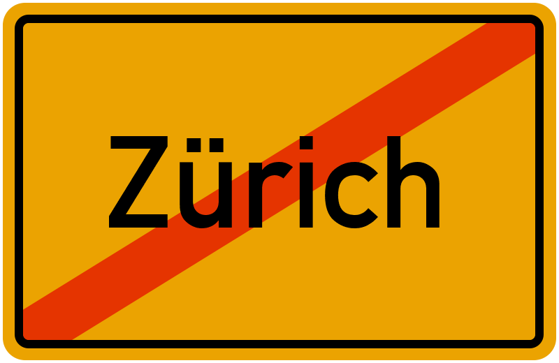 Ortsschild Zürich