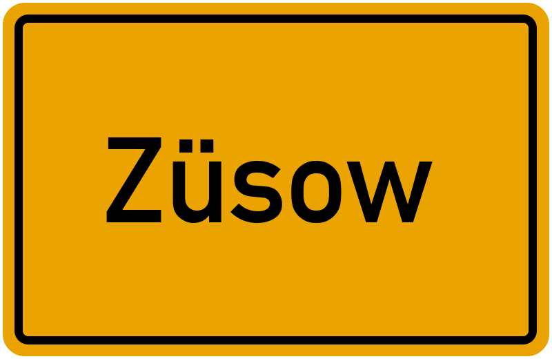 Ortsschild Züsow