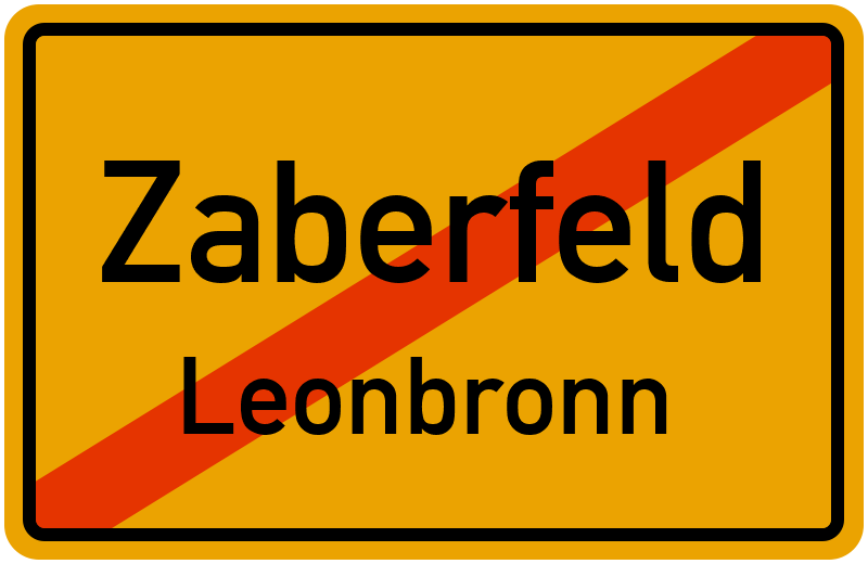 Ortsschild Zaberfeld