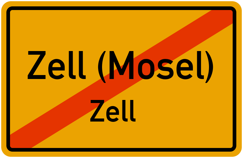 Ortsschild Zell (Mosel)