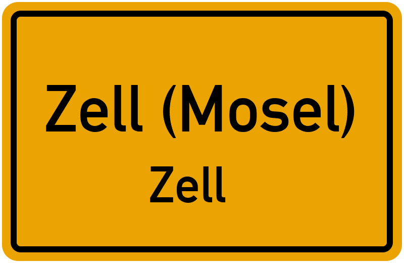 Ortsschild Zell (Mosel)