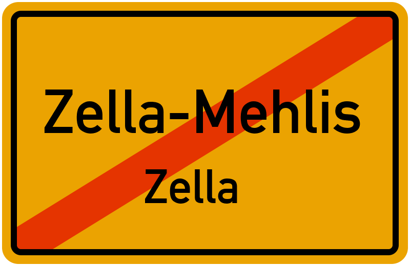 Ortsschild Zella-Mehlis