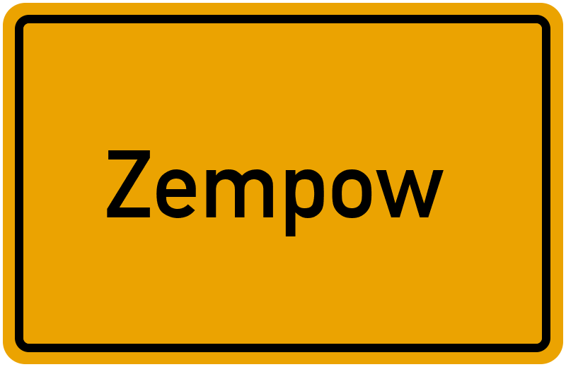 Ortsschild Zempow