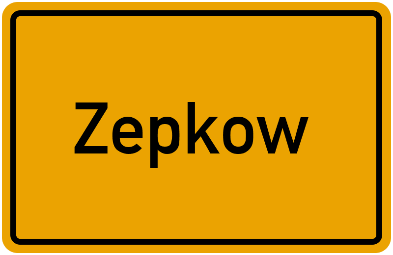 Ortsschild Zepkow