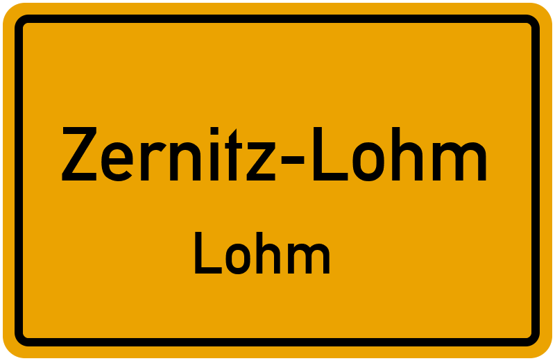 Ortsschild Zernitz-Lohm