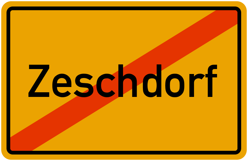 Ortsschild Zeschdorf