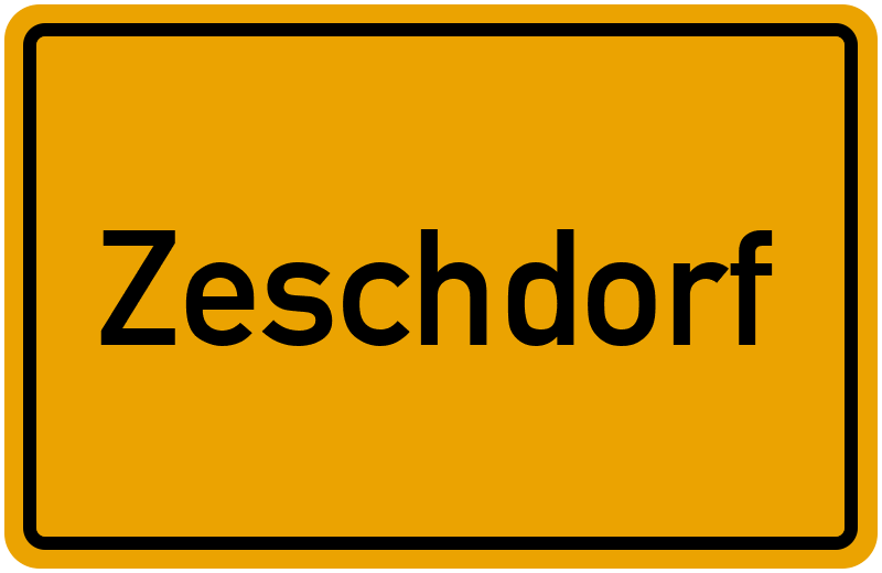 Ortsschild Zeschdorf
