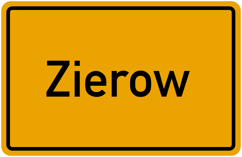 Ortsschild Zierow