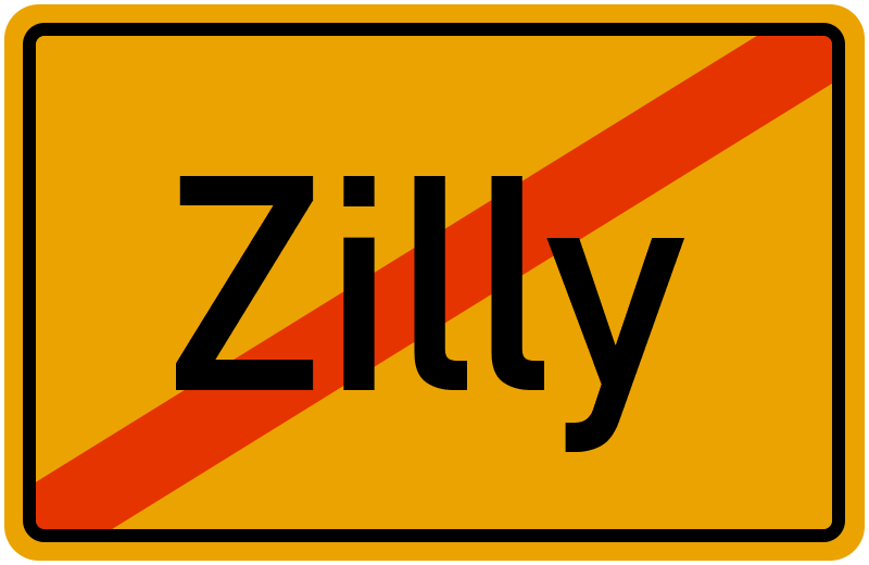 Ortsschild Zilly
