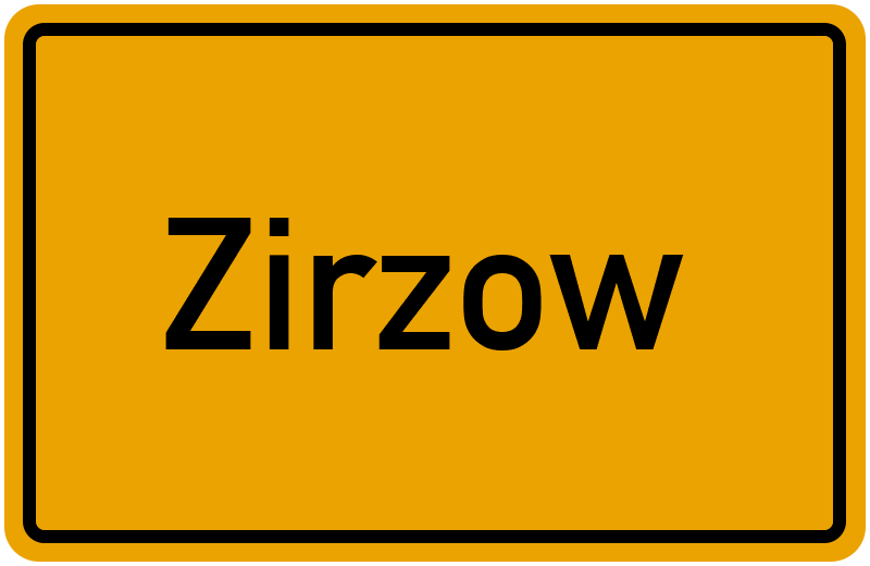 Ortsschild Zirzow