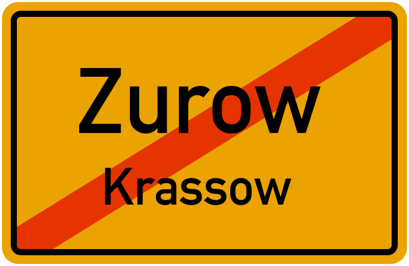 Ortsschild Zurow