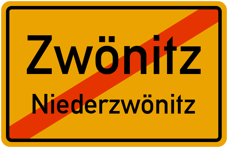Ortsschild Zwönitz