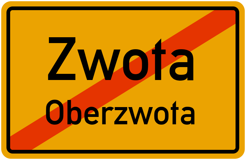 Ortsschild Zwota