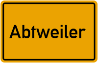 Ortsschild von Gemeinde Abtweiler in Rheinland-Pfalz