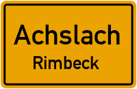 Straßen in Achslach Rimbeck