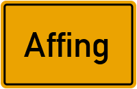 Ortsschild von Gemeinde Affing in Bayern