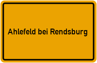 City Sign Ahlefeld bei Rendsburg