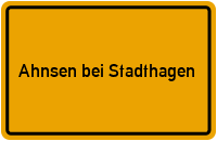 City Sign Ahnsen bei Stadthagen
