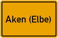 City Sign Aken (Elbe)