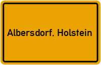 City Sign Albersdorf, Holstein
