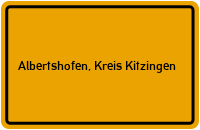 City Sign Albertshofen, Kreis Kitzingen