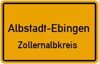 Ortsschild Albstadt-Ebingen.Zollernalbkreis