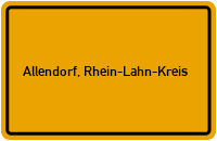 Ortsschild von Gemeinde Allendorf, Rhein-Lahn-Kreis in Rheinland-Pfalz