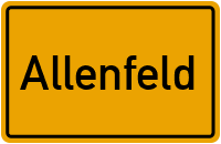 Ortsschild von Gemeinde Allenfeld in Rheinland-Pfalz