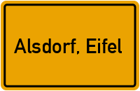 Ortsschild von Gemeinde Alsdorf, Eifel in Rheinland-Pfalz
