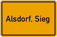 Ortsschild von Gemeinde Alsdorf, Sieg in Rheinland-Pfalz