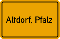 City Sign Altdorf, Pfalz