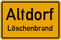 Äußere Parkstraße in AltdorfLöschenbrand