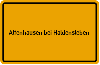 Ortsschild Altenhausen bei Haldensleben