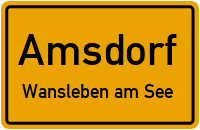 Straßen in Amsdorf Wansleben am See
