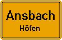 Straßen in Ansbach Höfen
