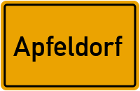 Ortsschild von Gemeinde Apfeldorf in Bayern