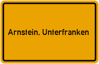 Ortsschild von Stadt Arnstein, Unterfranken in Bayern