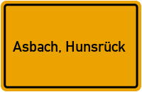 City Sign Asbach, Hunsrück