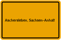 City Sign Aschersleben, Sachsen-Anhalt