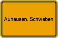 Ortsschild von Gemeinde Auhausen, Schwaben in Bayern