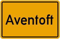 Ortsschild von Gemeinde Aventoft in Schleswig-Holstein