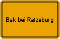Ortsschild Bäk bei Ratzeburg