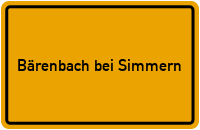 City Sign Bärenbach bei Simmern