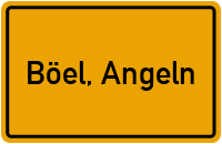 Ortsschild von Gemeinde Böel, Angeln in Schleswig-Holstein