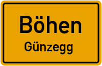 Straßenverzeichnis Böhen Günzegg