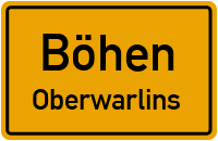 Straßenverzeichnis Böhen Oberwarlins