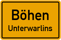 Straßenverzeichnis Böhen Unterwarlins